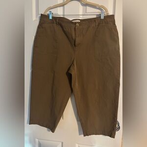 Coldwater Creek Natural Fit Brown Capri Pants Women’s Size 18